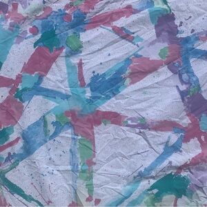 Vintage 90s Wamsutta standard cotton poly long twin bedsheet w/ abstract pastel